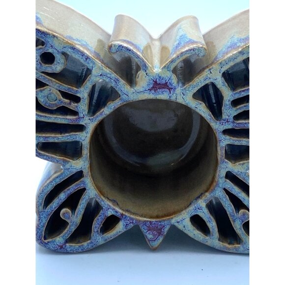Bay Pottery Butterfly Votive Candle Tea Light Holder in USA /Signed - Picture 2 of 5